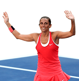 Roberta Vinci mentre festeggia dopo aver battuto Serena Williams allo US Open 2015