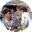 Stefan Edberg e Michael Chang si sfidano agli US Open del 1992