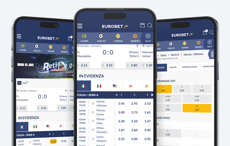 Home page scommesse sportive di Eurobet
