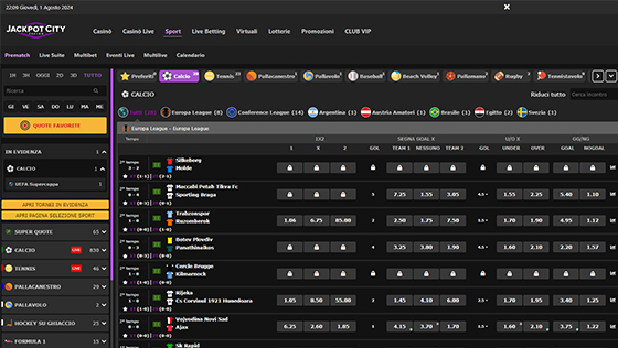 Le scommesse sportive su JackpotCity