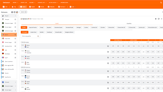 Le scommesse sportive su Betsson