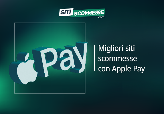 Il logo di sitiscommesse.com, la scritta Migliori siti scommesse con Apple Pay e il logo di Apple Pay