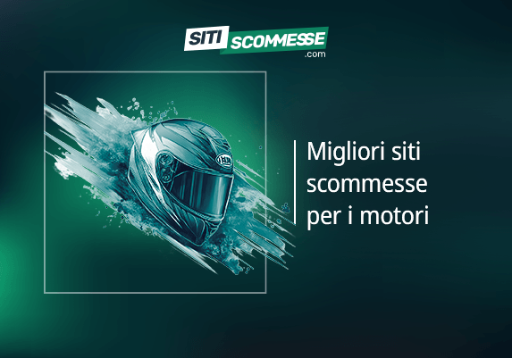 Il logo di sitiscommesse.com, la scritta Migliori siti scommesse per i motori e un casco