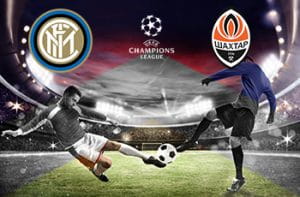 I loghi di Inter. Shaktar Donetsk e Champions League