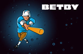 Giocatore di baseball eSport e logo Betby