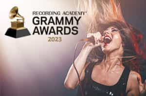 Ragazza che canta, logo Grammy Awars 2023