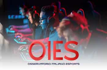 Sala di esports e logo OIES