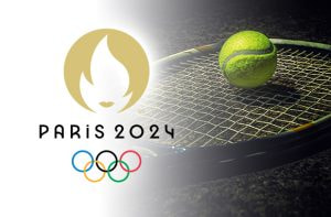 Racchetta, pallina e logo di Parigi 2024