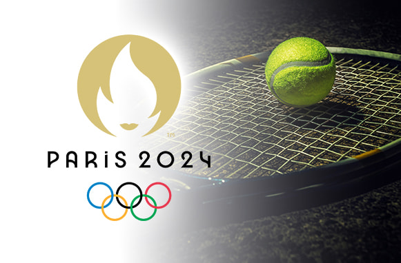 Racchetta, pallina e logo di Parigi 2024