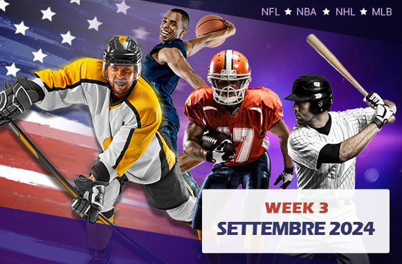 Giocatori con scritta Week 3 settembre 2024