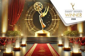 Statuetta e logo Emmy Awards 2024