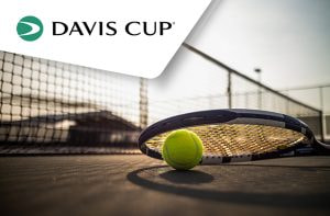 Racchetta e pallina da tennis, logo Davis Cup