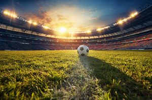 Stadio con pallone da calcio