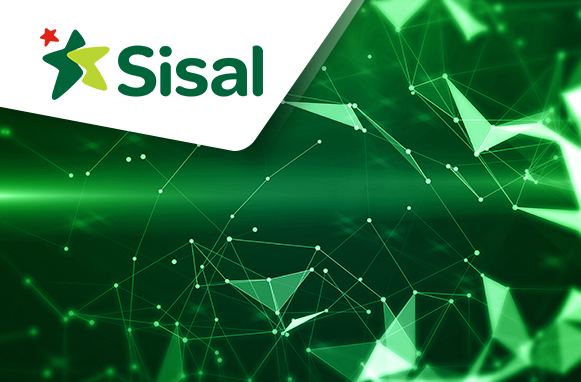 Logo di Sisal su sfondo verde