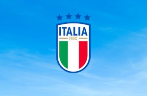 Logo FIGC su sfondo azzurro