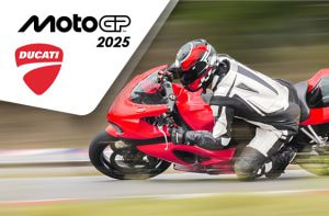 Moto da corsa e logo MotoGP 2025