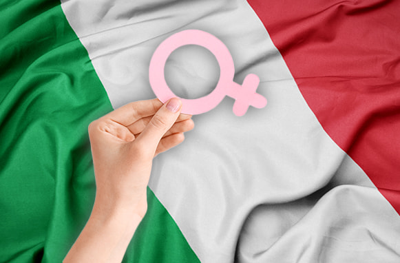 Simbolo femminile, bandiera italiana